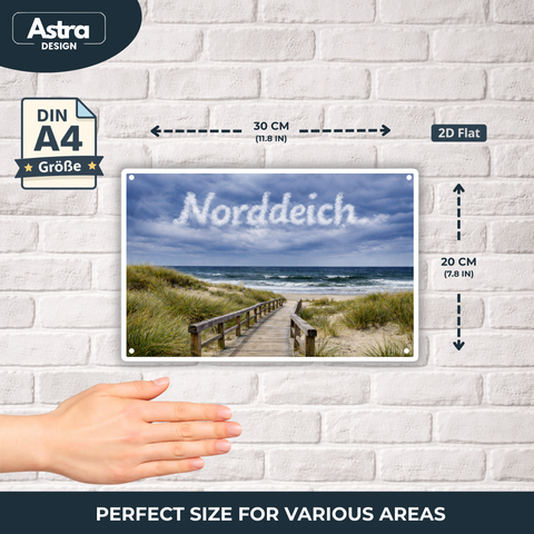 Blechschild 20x30cm – Norddeich Strand Dünen Motiv