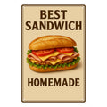 Blechschild 20x30cm – Best Sandwich Homemade Food Motiv