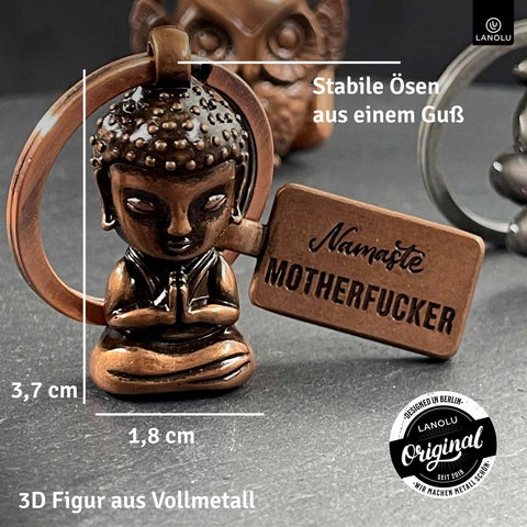 LANOLU Schlüsselanhänger Buddha Chillma - Vintage Kupfer