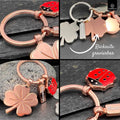 LANOLU Schlüsselanhänger Glücksbringer Glücksi - Roségold