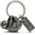 LANOLU Schlüsselanhänger Faultier Larry - Vintage Silber