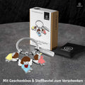 LANOLU Schlüsselanhänger Enamel Drei Engelchen - Silber