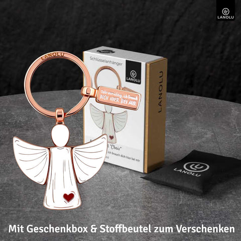 LANOLU Schlüsselanhänger Engelchen Chris - Roségold