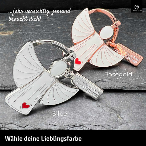 LANOLU Schlüsselanhänger Engelchen Chris - Roségold