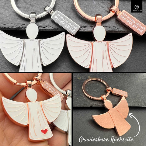 LANOLU Schlüsselanhänger Engelchen Chris - Roségold