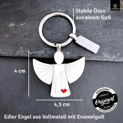LANOLU Schlüsselanhänger Engelchen Chris - Silber