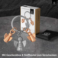 LANOLU Schlüsselanhänger Engelchen Trio - Silber/Roségold