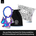 LANOLU Schlüsselanhänger Einhorn Schnuppi - Regenbogen