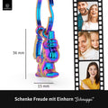 LANOLU Schlüsselanhänger Einhorn Schnuppi - Regenbogen