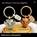LANOLU Schlüsselanhänger Schuhu Eule - Vintage Kupfer