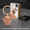 LANOLU Schlüsselanhänger Schuhu Eule - Vintage Silber