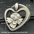 LANOLU Schlüsselanhänger Mia im Herz - Vintage Silber