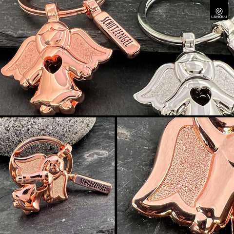 LANOLU Schlüsselanhänger Flocke - Roségold