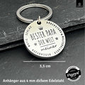LANOLU Schlüsselanhänger Bester Papa - Silber