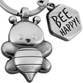 LANOLU Schlüsselanhänger Happy Bee Biene - Vintage Silber