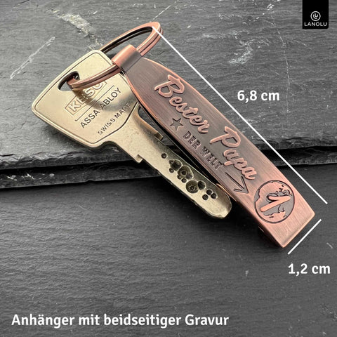LANOLU Schlüsselanhänger Bester Papa der Welt #1 - Flaschenöffner