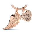 LANOLU Schlüsselanhänger Mama "Engel Flügel" - Roségold