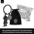 LANOLU Schlüsselanhänger Feuerwehrmann "Superheld" - Schwarz