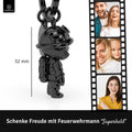 LANOLU Schlüsselanhänger Feuerwehrmann "Superheld" - Schwarz