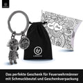 LANOLU Schlüsselanhänger Feuerwehrmann "Superheld" - Vintage Silber