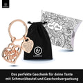 LANOLU Schlüsselanhänger "Beste Tante" Herz - Roségold