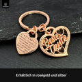 LANOLU Schlüsselanhänger "Beste Tante" Herz - Roségold
