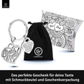 LANOLU Schlüsselanhänger "Beste Tante" Herz - Silber