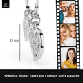 LANOLU Schlüsselanhänger "Beste Tante" Herz - Silber