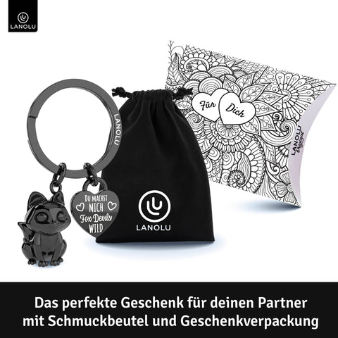 LANOLU Schlüsselanhänger Fuchs "Fuchsi" - Schwarz