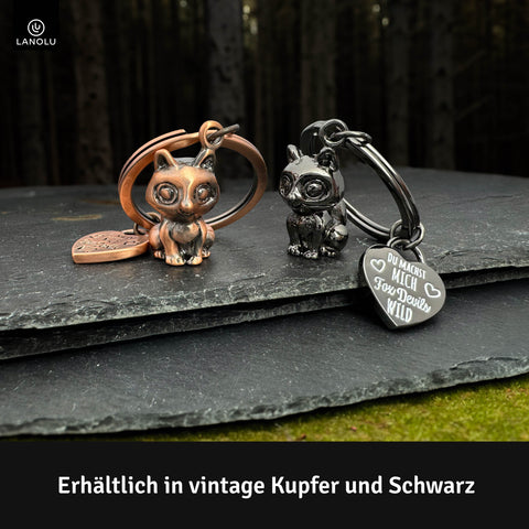 LANOLU Schlüsselanhänger Fuchs "Fuchsi" - Schwarz