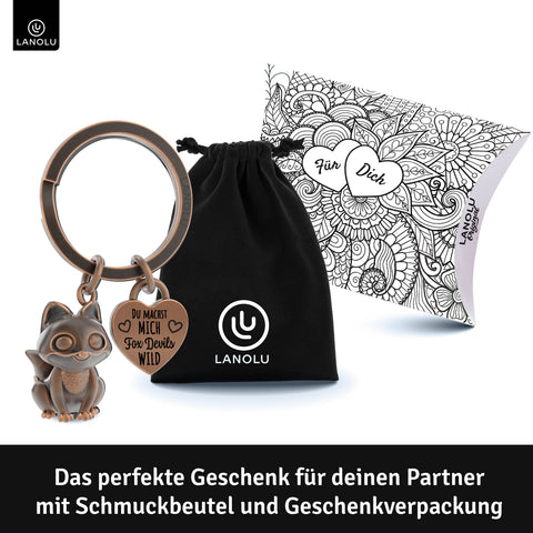 LANOLU Schlüsselanhänger Fuchs "Fuchsi" - Vintage Kupfer