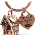 LANOLU Schlüsselanhänger "Mini-Zuhause" - Vintage Kupfer