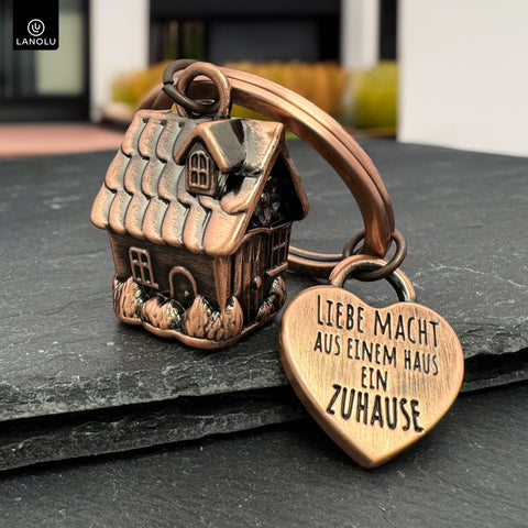 LANOLU Schlüsselanhänger "Mini-Zuhause" - Vintage Kupfer