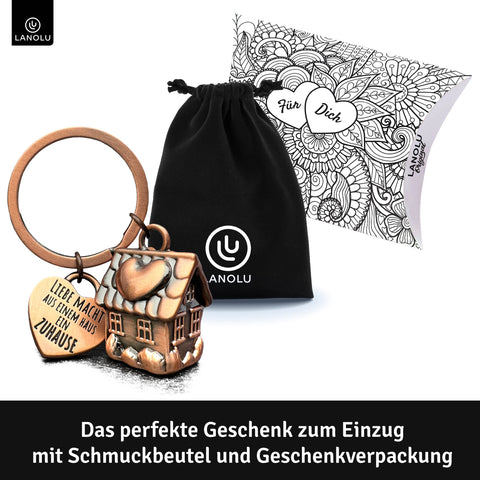 LANOLU Schlüsselanhänger "Mini-Zuhause" - Vintage Kupfer