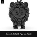 LANOLU Schlüsselanhänger Löwe "Leopold" - Schwarz