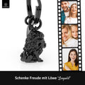 LANOLU Schlüsselanhänger Löwe "Leopold" - Schwarz