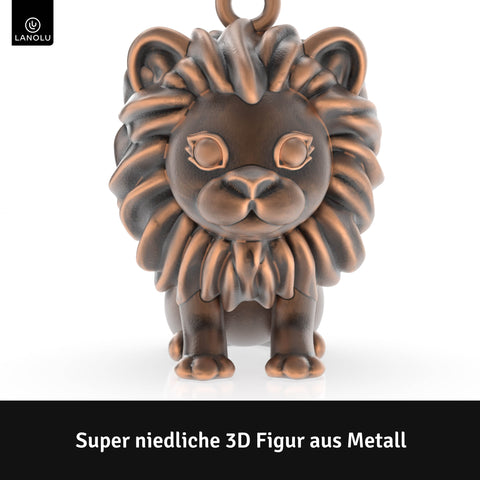 LANOLU Schlüsselanhänger Löwe "Leopold" - Vintage Kupfer