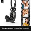 LANOLU Schlüsselanhänger Eichhörnchen "Nussknacker" - Schwarz