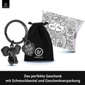 LANOLU Schlüsselanhänger Elefant "Rüsselmeister" - Schwarz