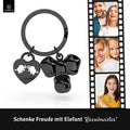 LANOLU Schlüsselanhänger Elefant "Rüsselmeister" - Schwarz