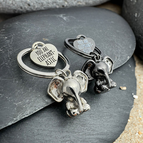 LANOLU Schlüsselanhänger Elefant "Rüsselmeister" - Silber