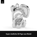 LANOLU Schlüsselanhänger Elefant "Rüsselmeister" - Silber
