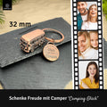 LANOLU Schlüsselanhänger Camping Anhänger "Camping Glück" - Vintage Kupfer
