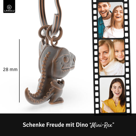 LANOLU Schlüsselanhänger T-Rex "Mini-Rex" - Vintage Kupfer