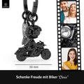 LANOLU Schlüsselanhänger Motorrad "Biker Chris" - Schwarz