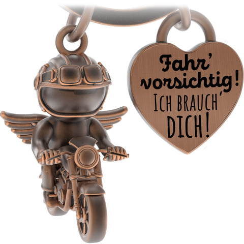LANOLU Schlüsselanhänger Motorrad "Biker Chris" - Vintage Kupfer