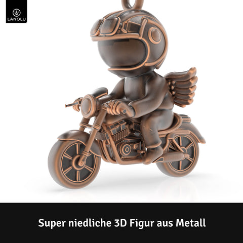 LANOLU Schlüsselanhänger Motorrad "Biker Chris" - Vintage Kupfer
