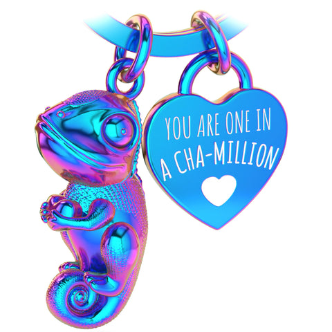 LANOLU Schlüsselanhänger Chameleon "Chamillo" - Regenbogen