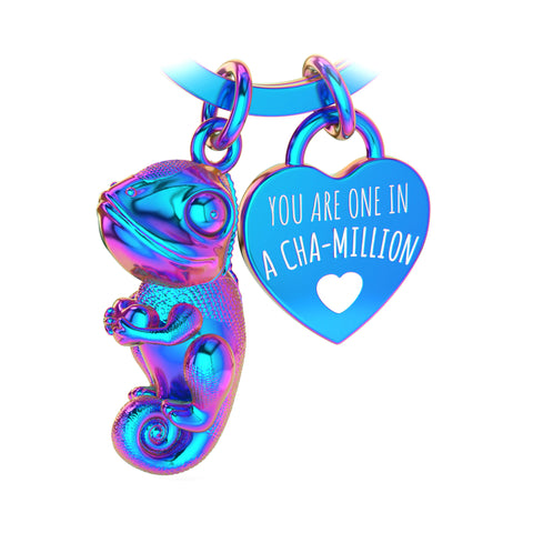 LANOLU Schlüsselanhänger Chameleon "Chamillo" - Regenbogen