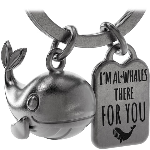 LANOLU Schlüsselanhänger Wal "Alwhales" - Vintage Silber